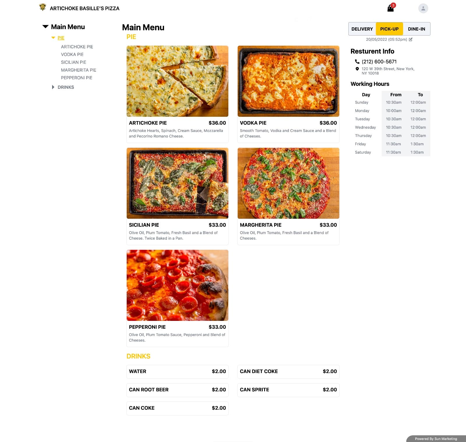 Menu Filtering