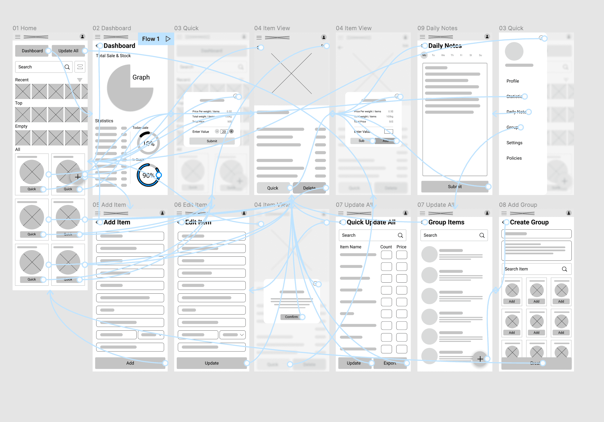 Low-Fidelity Interactive Prototype Screen