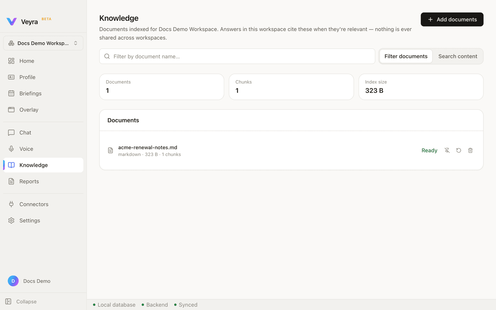Knowledge, Indexed Locally